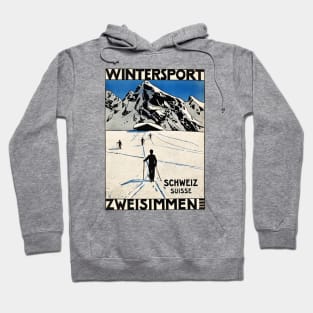 Swiss Skiing Poster Hoodie